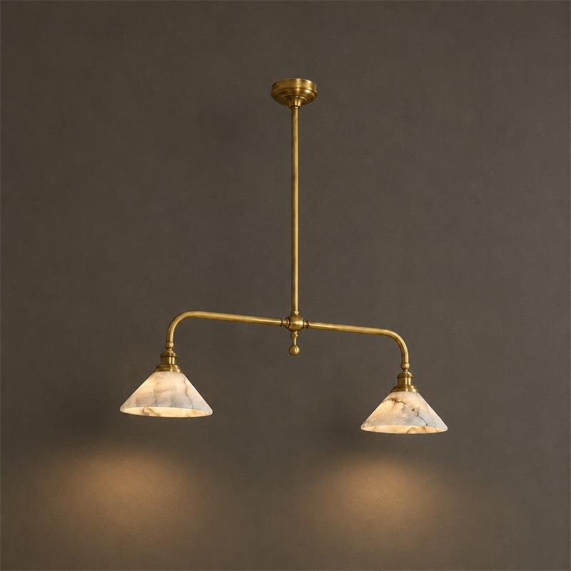 Niveine hanglamp van met albast