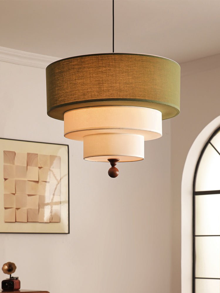 Calderin hanglamp met drie lagen van stoffen