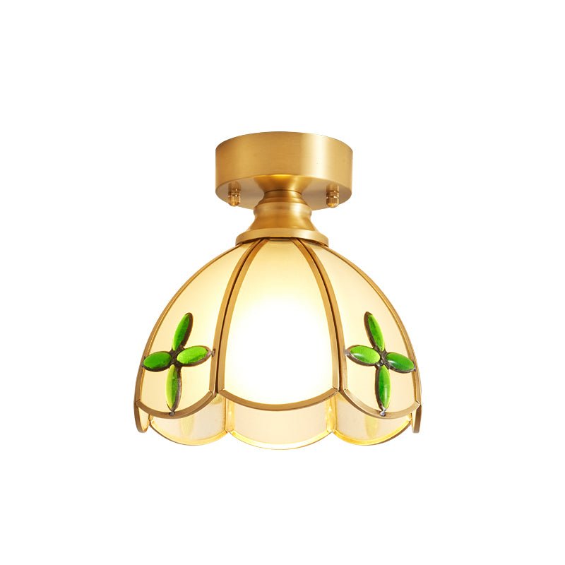 Revely plafondlamp Vintage Floral Stainedglass