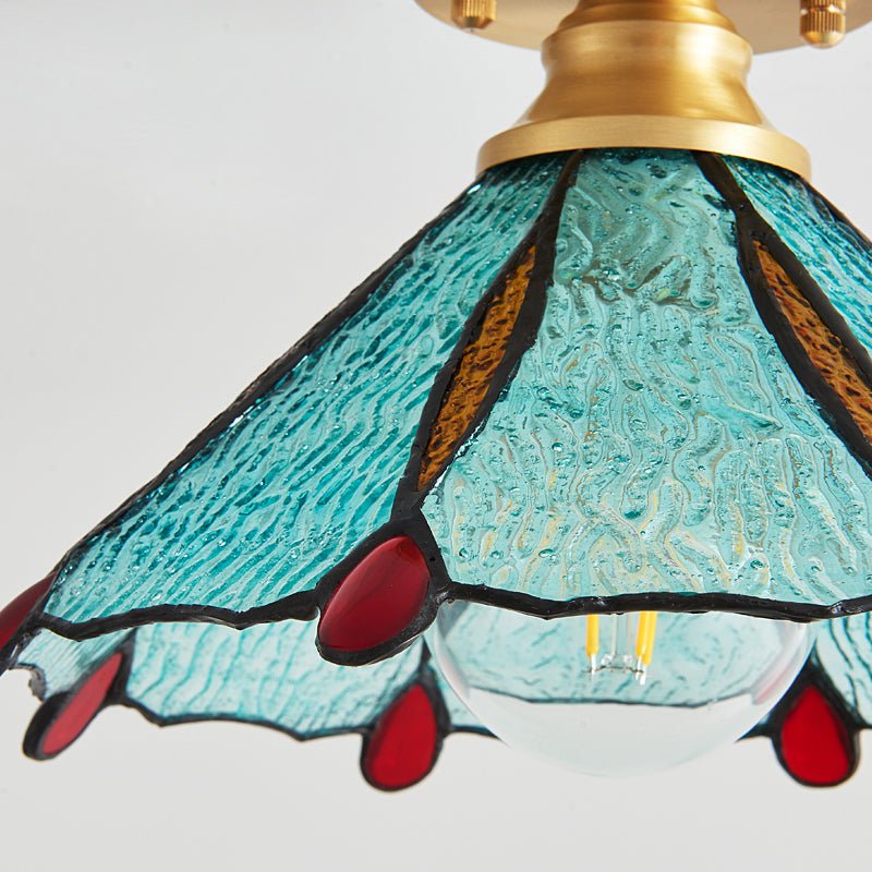 Revely plafondlamp Vintage Floral Stainedglass