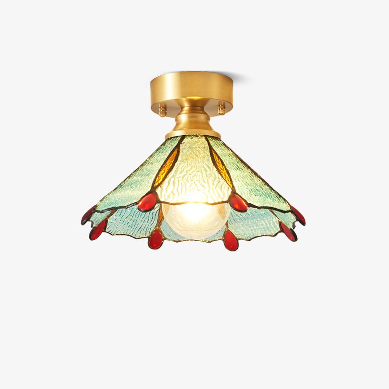 Revely plafondlamp Vintage Floral Stainedglass
