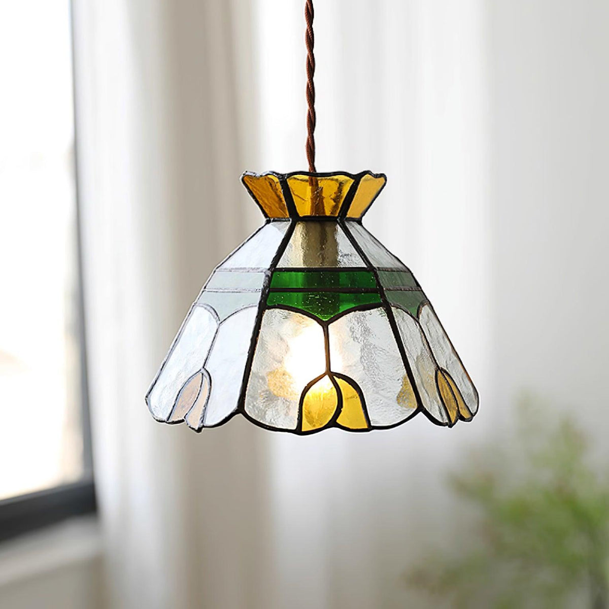 Coriva hanglamp met rookglas in mid-century stijl