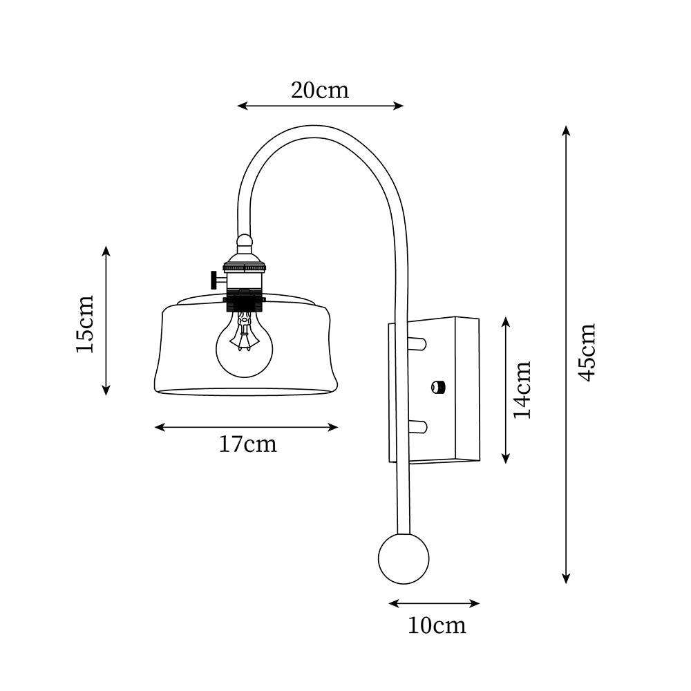 Vorelle Vintage verkleurde wandlamp