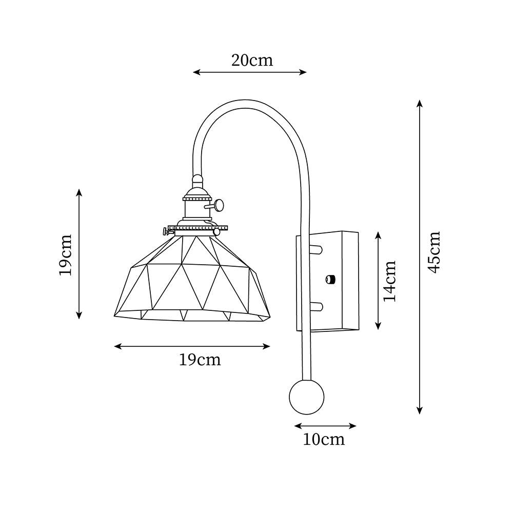 Vorelle Vintage verkleurde wandlamp