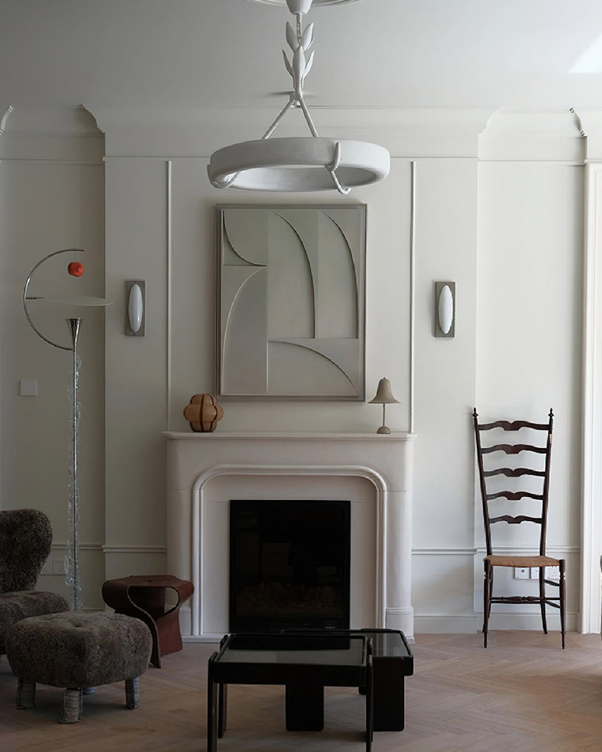 Eixor kroonluchter gips wit bloemvorm minimalistisch