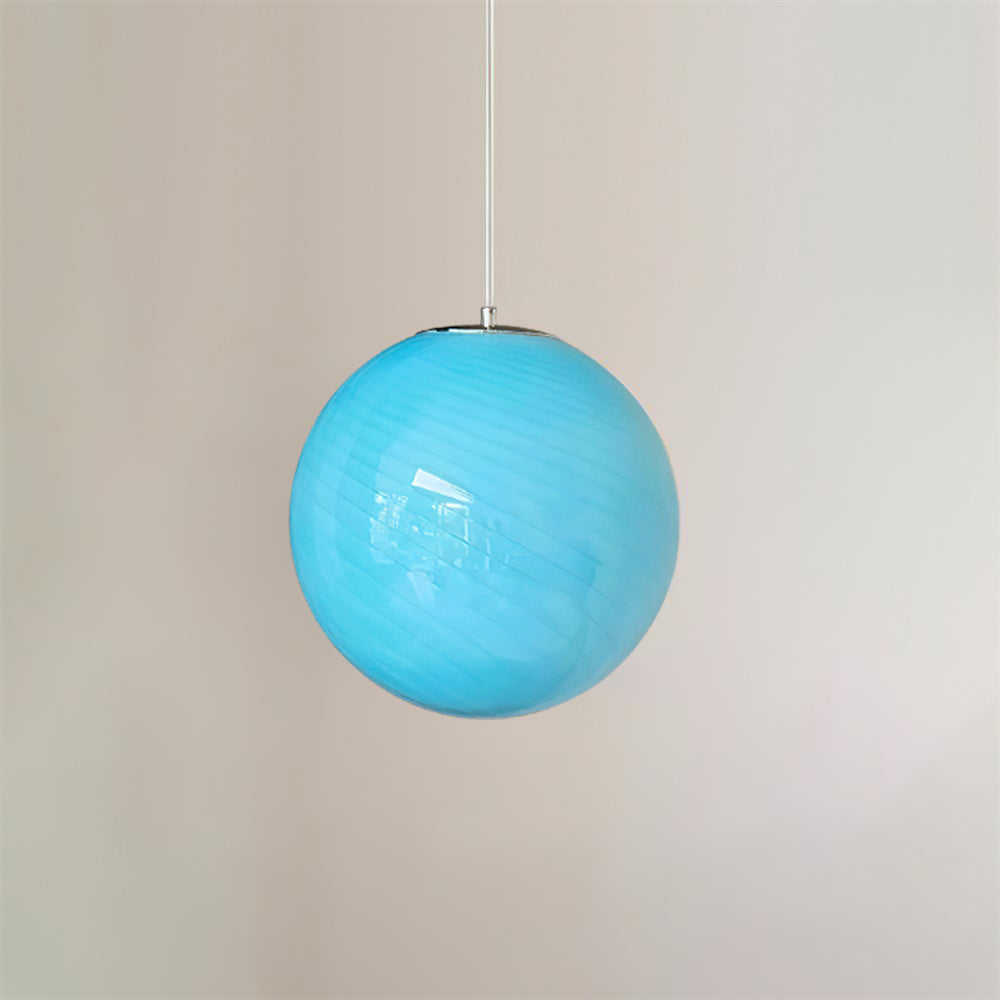 Dorvian Moderne hanglamp met blauwe glazen bol