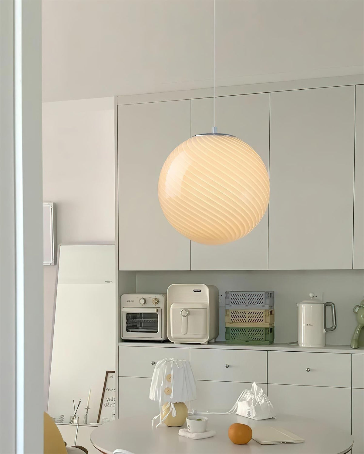 Dorvian Moderne hanglamp met blauwe glazen bol