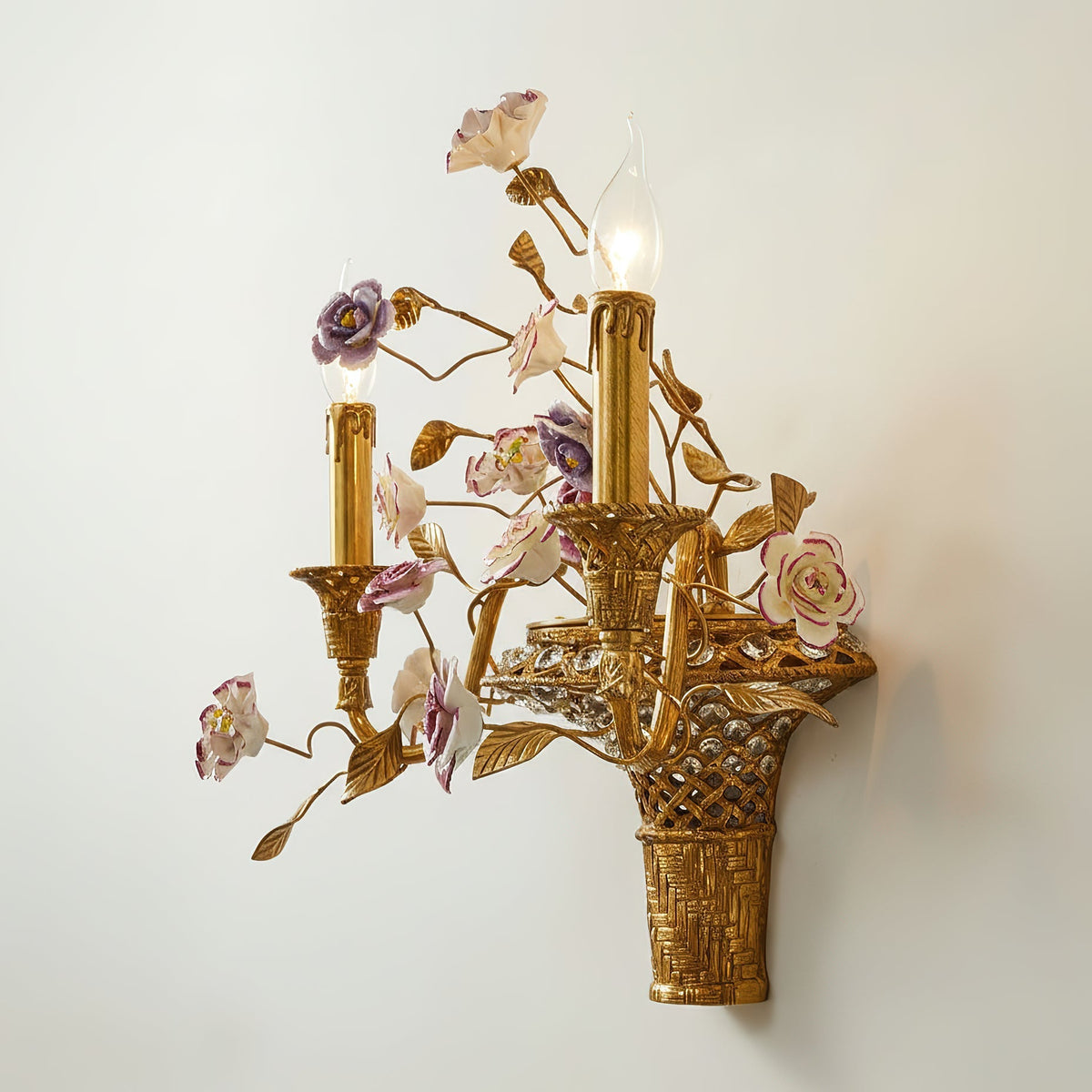Violette wandlamp