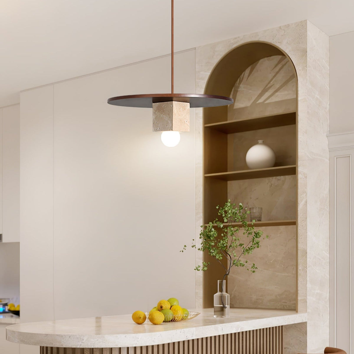 Sarix Geometrisch Travertin Hanglamp