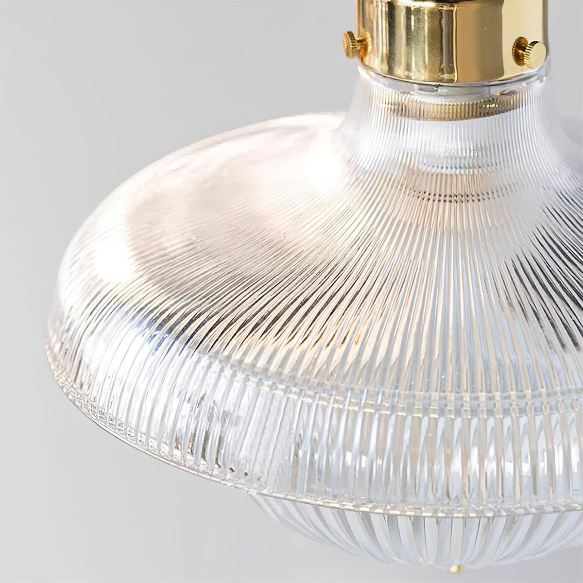Norvela hanglamp helder geribbelde glas messing vintage