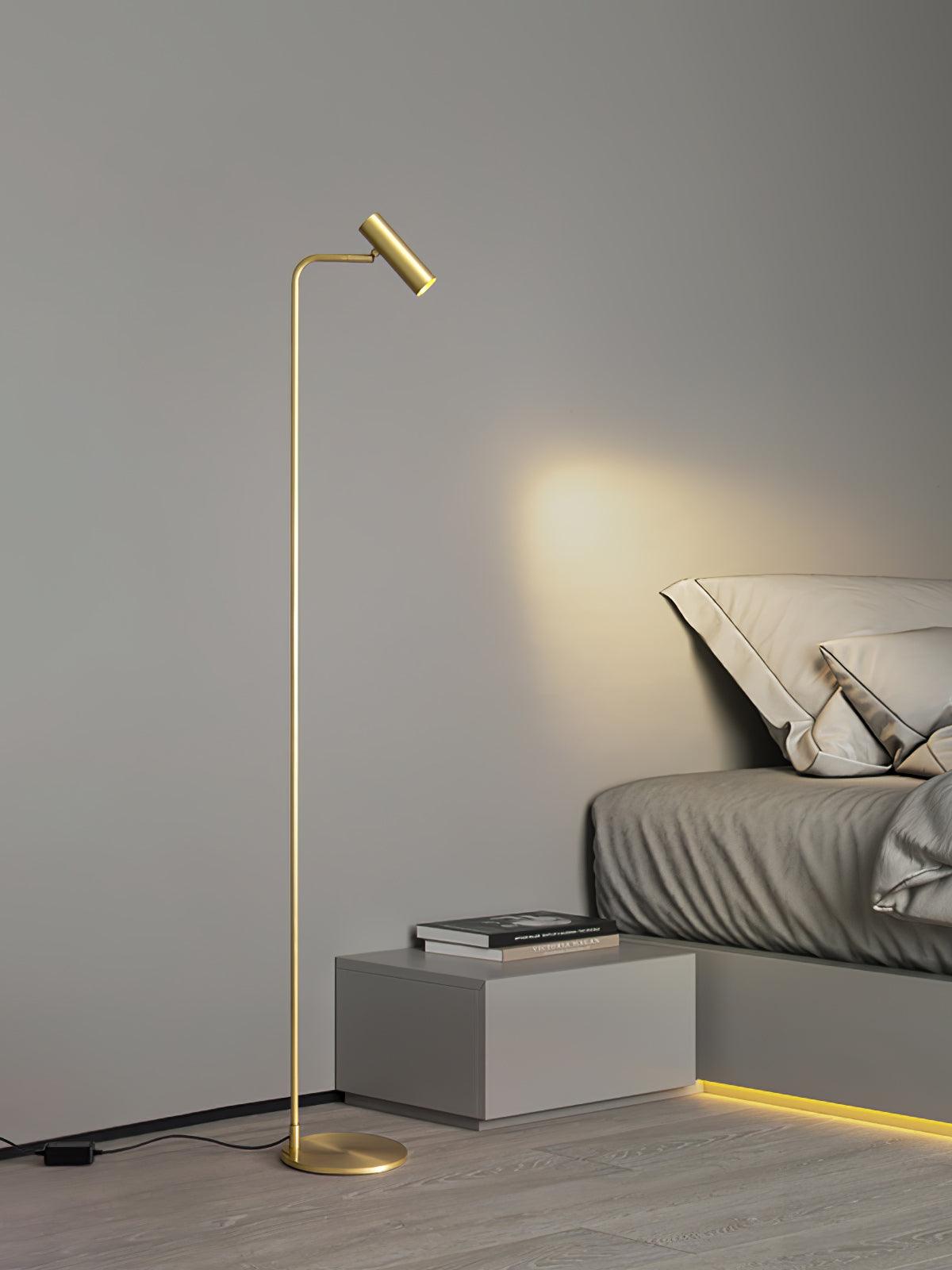 Nirixa messing industriële vloerlamp