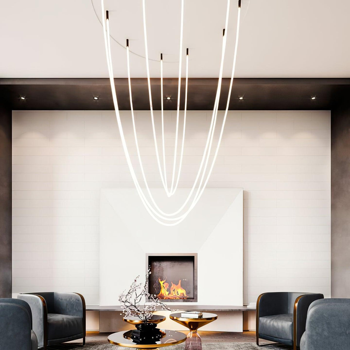 Fenris Hanglamp Flexibele boog Siliconen Messing