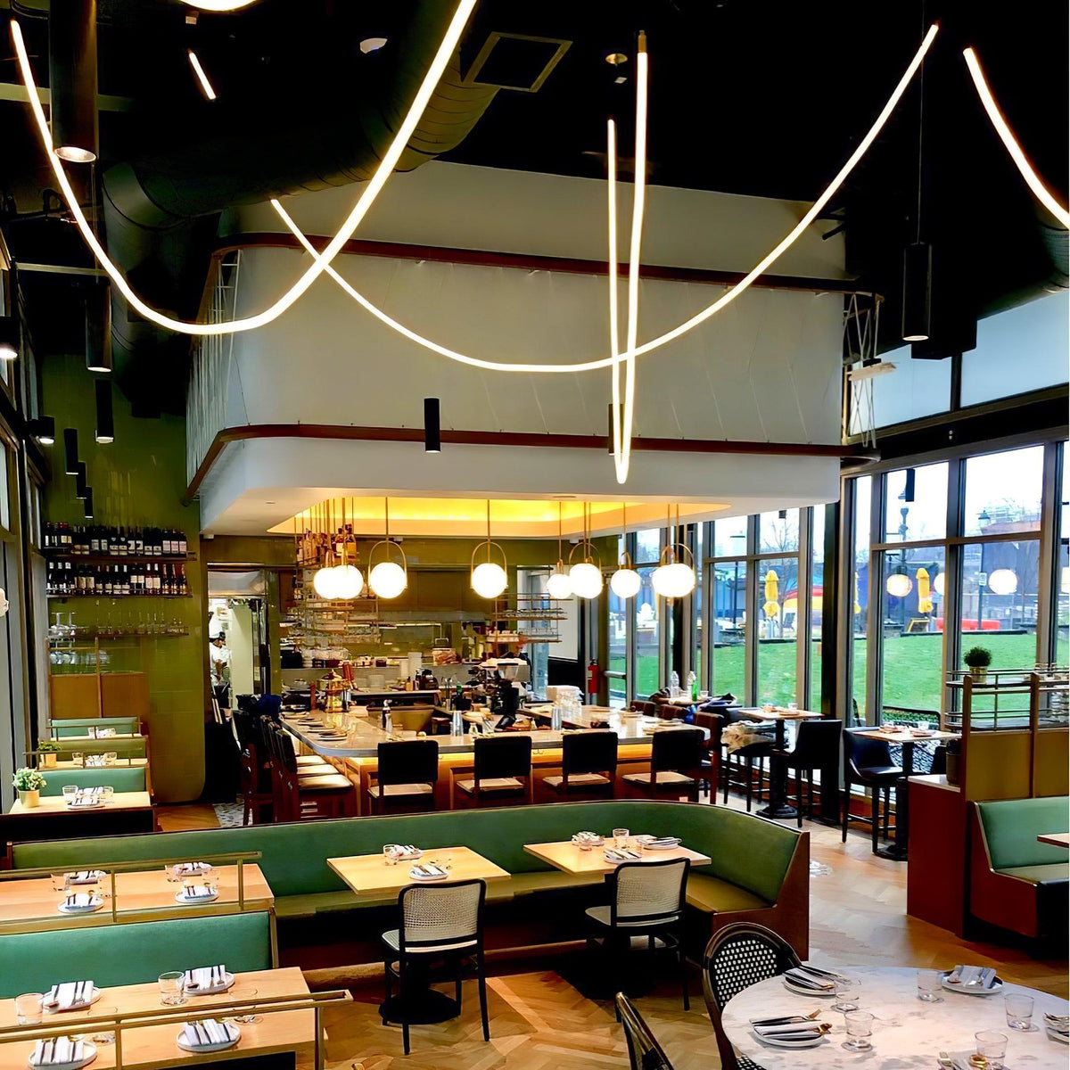 Fenris Hanglamp Flexibele boog Siliconen Messing