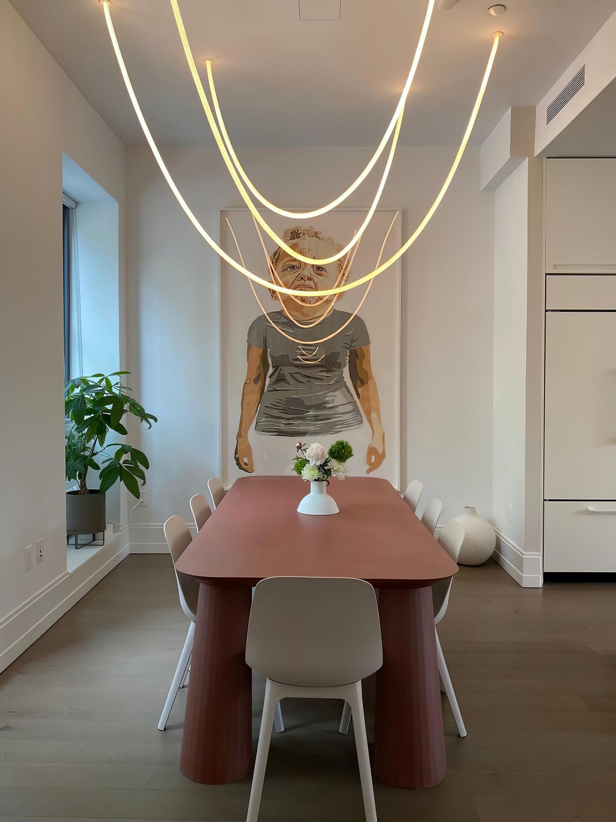 Fenris Hanglamp Flexibele boog Siliconen Messing