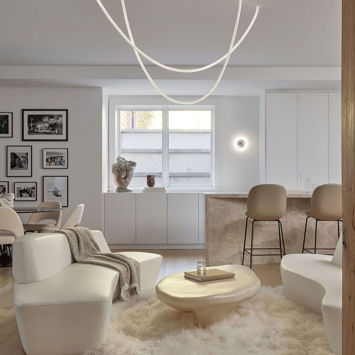 Fenris Hanglamp Flexibele boog Siliconen Messing