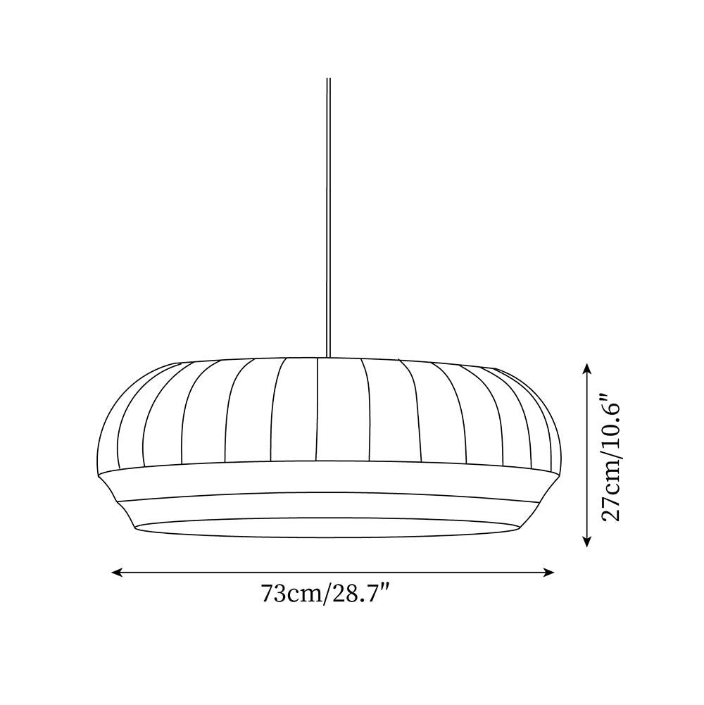 Taro hanglamp zijde kap witte stof verticale lijnen zachte moderne minimalistisch
