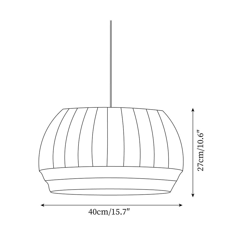 Taro hanglamp zijde kap witte stof verticale lijnen zachte moderne minimalistisch