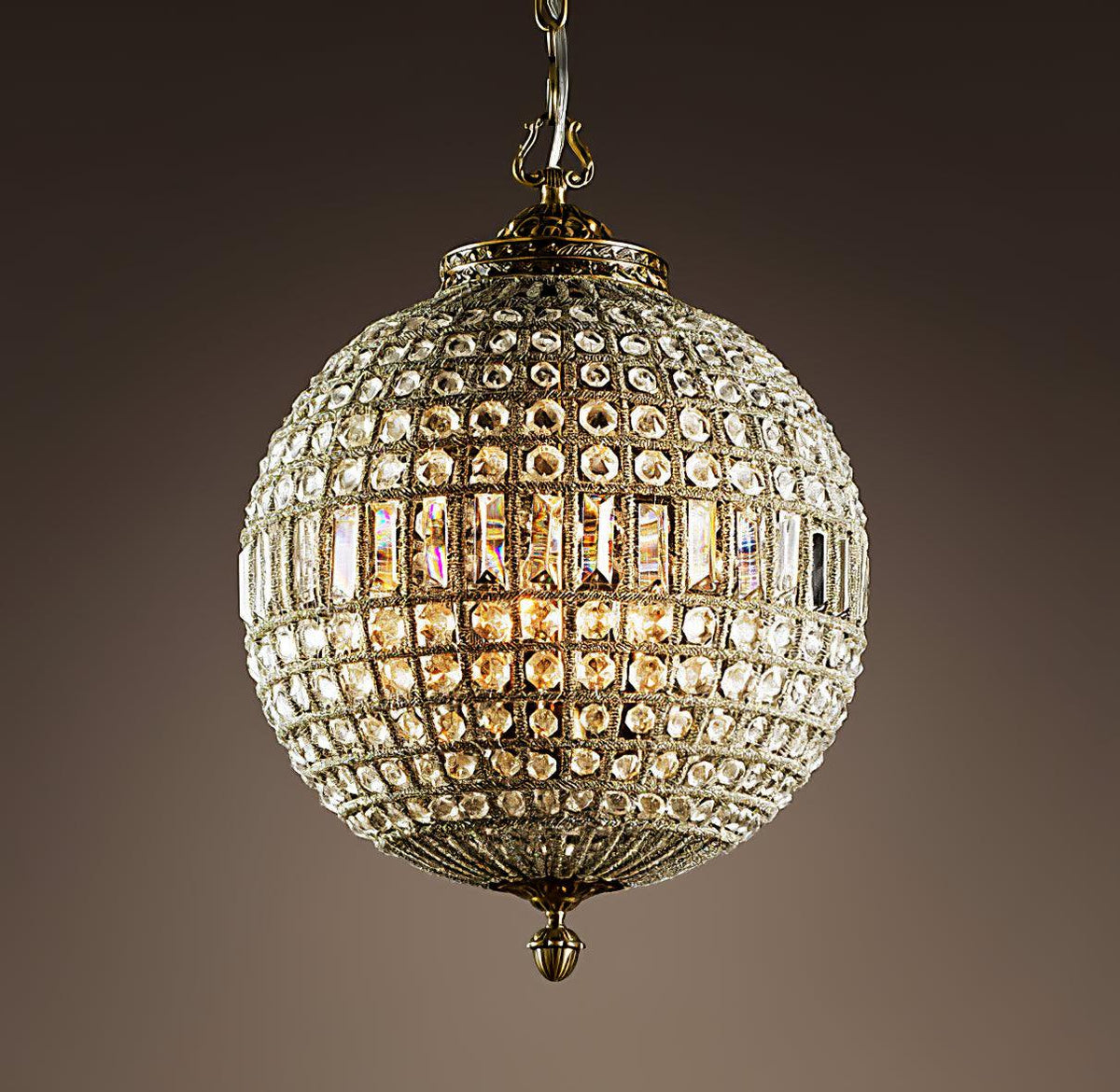Elyinissa Kroonluchter Goud bollen Kristal Vintage