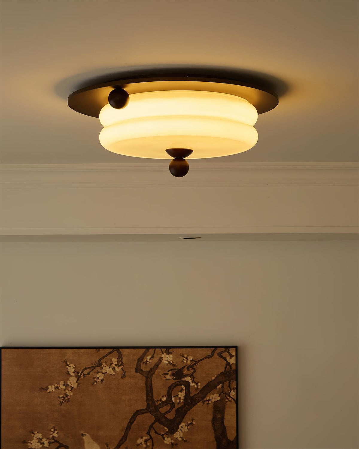 Rinoria plafondlamp van walnoothout