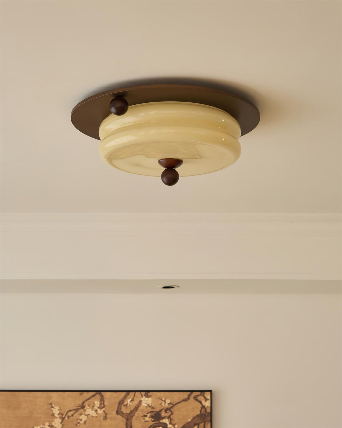 Rinoria plafondlamp van walnoothout