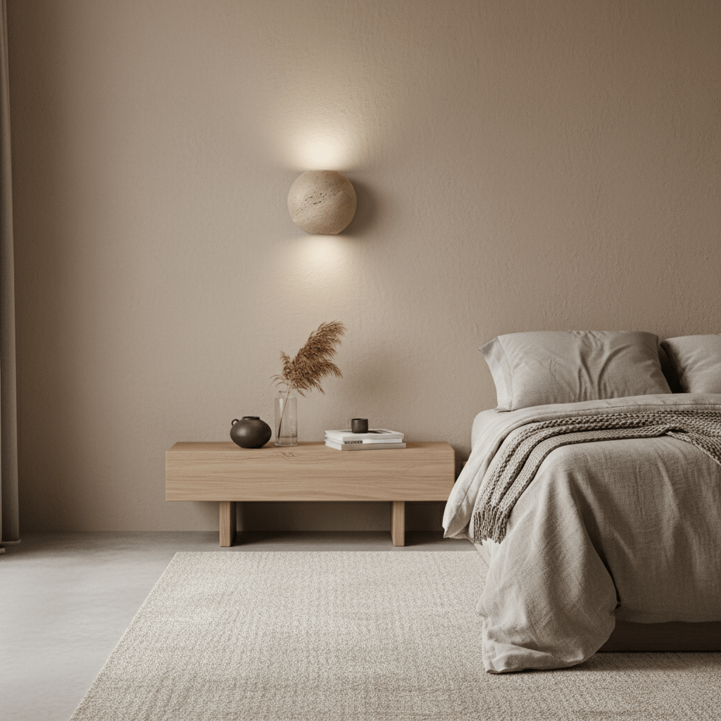 Travian travertin bollen wandlamp