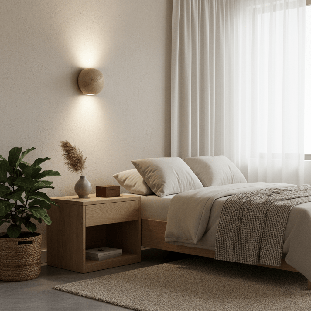 Travian travertin bollen wandlamp