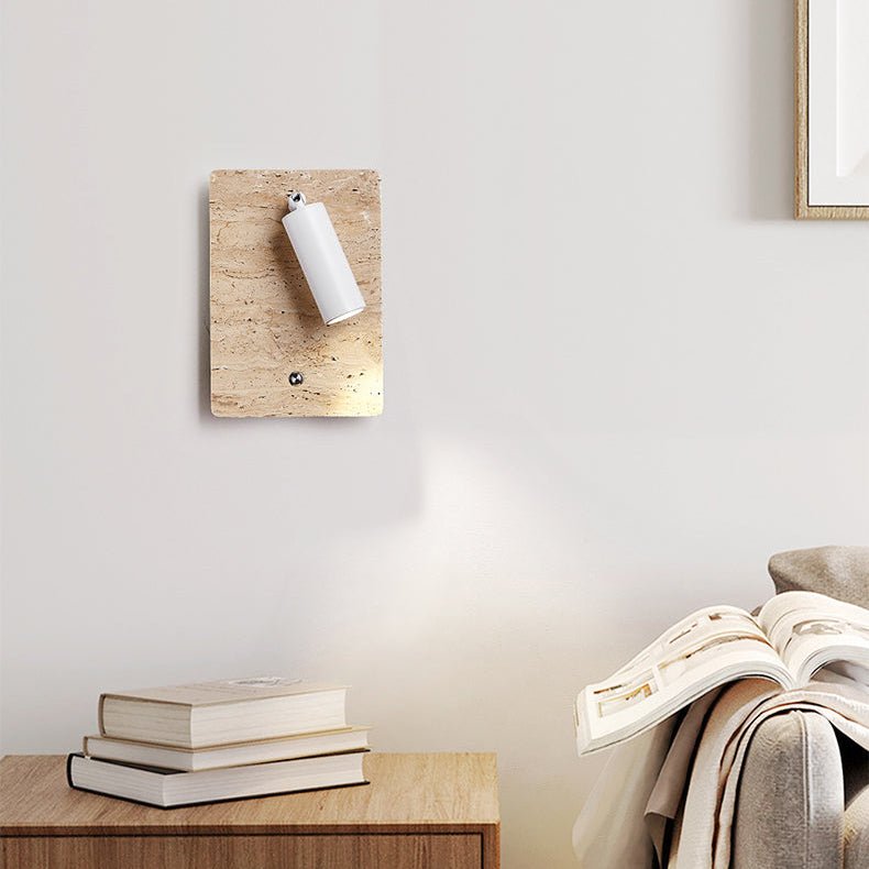 Selan travertin wandlamp met verstelbare spot