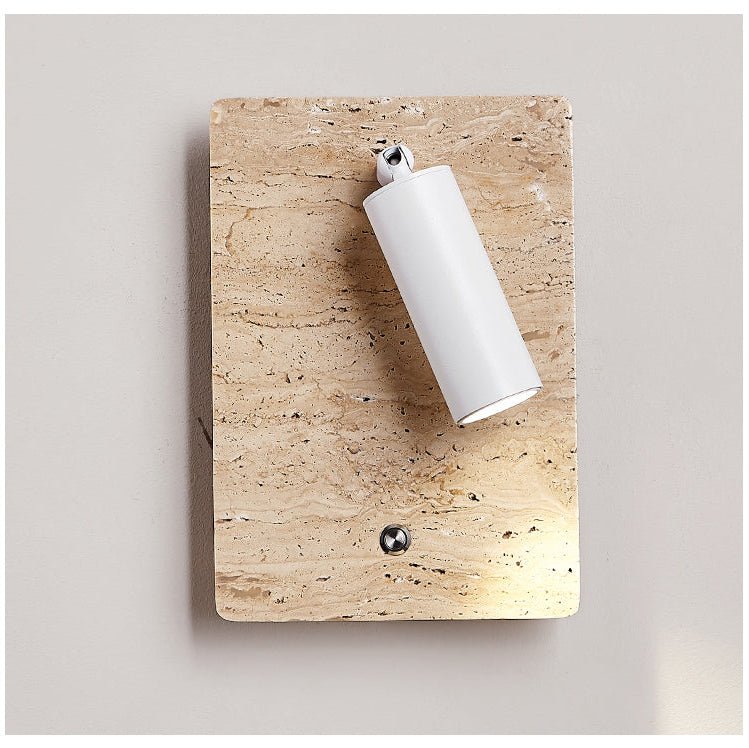 Selan travertin wandlamp met verstelbare spot