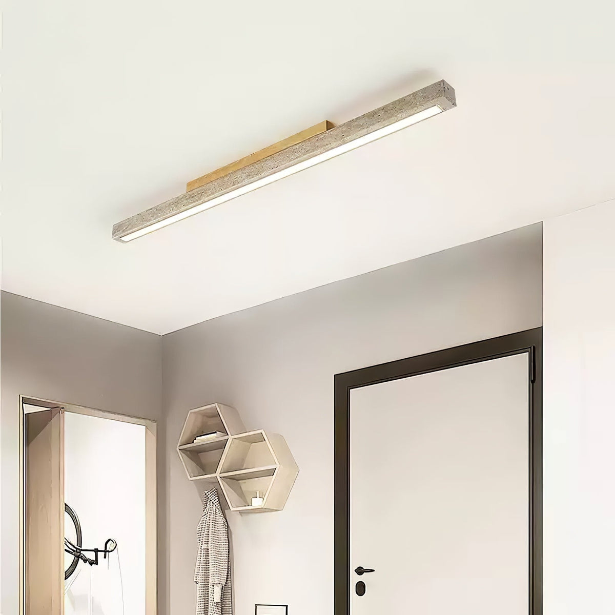 Valinian Minimalistische plafondlamp van travertin