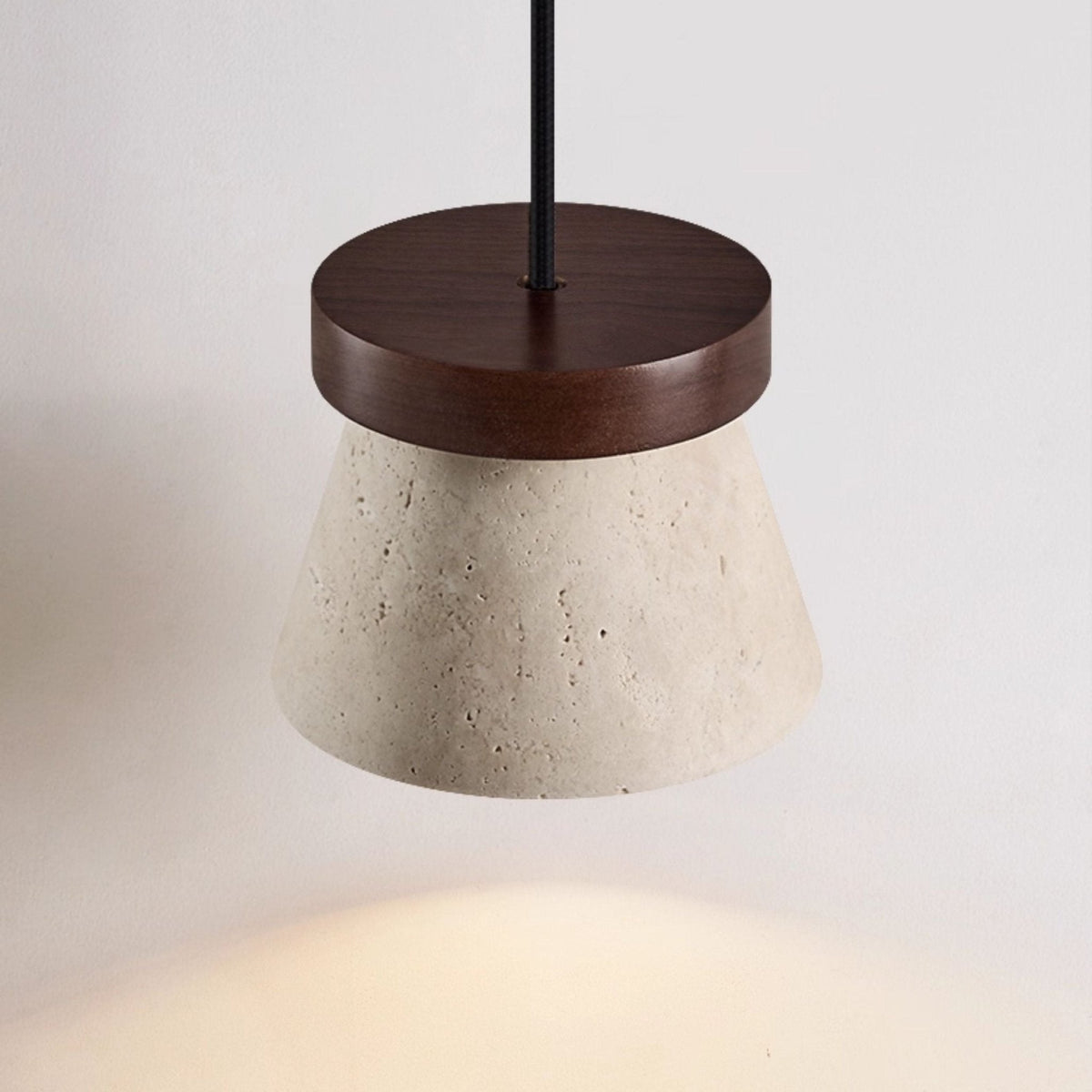 Valisielle hanglamp met geel travertin en walnoot