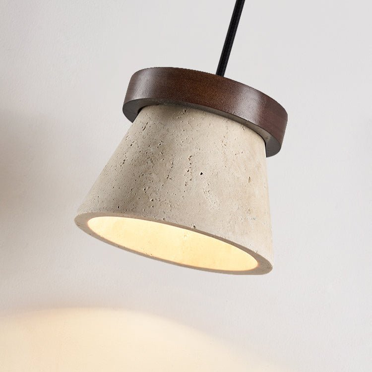 Valisielle hanglamp met geel travertin en walnoot