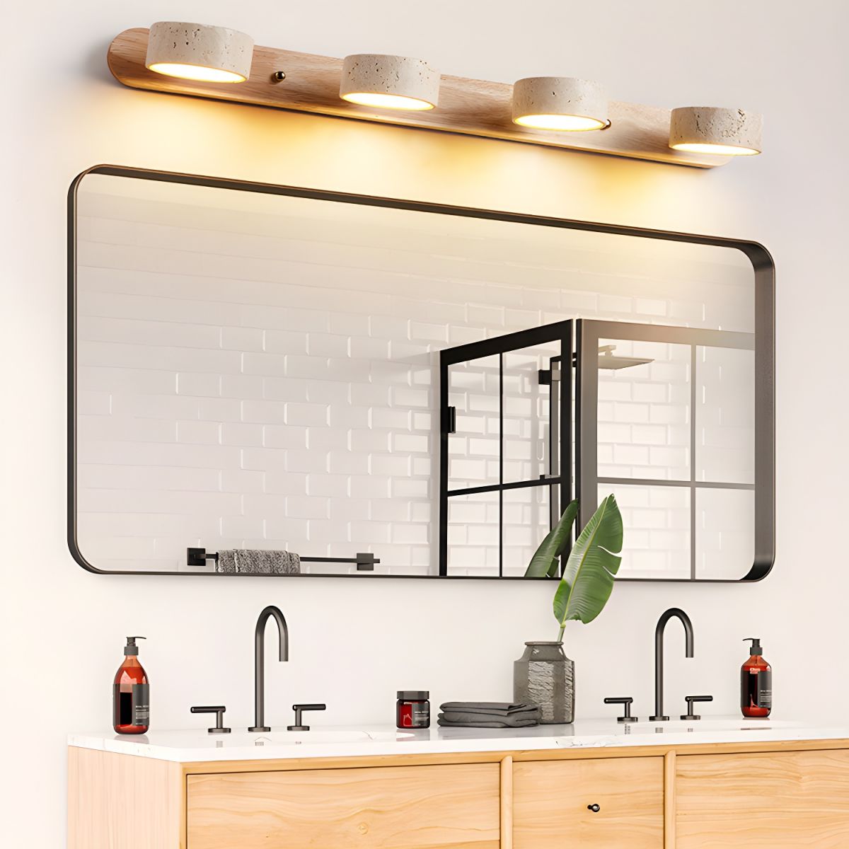 Voloreth minimalistisch travertin wandlamp