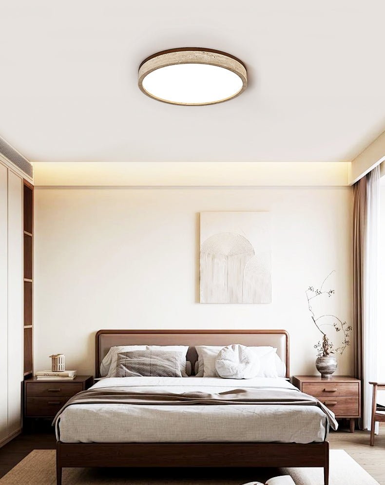 Xoan Glowly travertin Halo Ronde plafondlamp