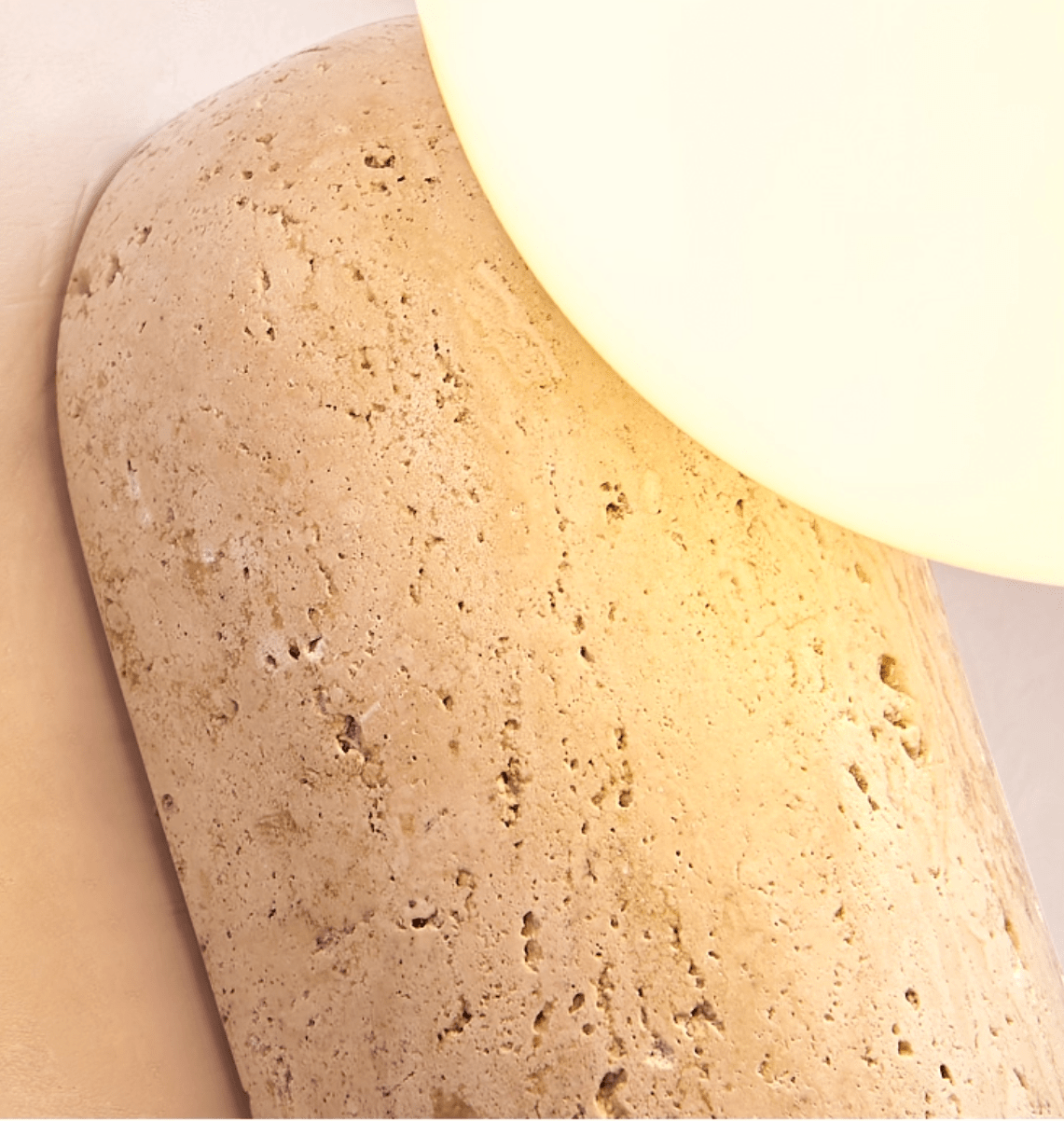 Aeralis Travertin Kiezelvorm Wandlamp