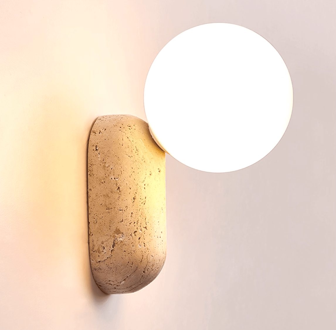 Aeralis Travertin Kiezelvorm Wandlamp