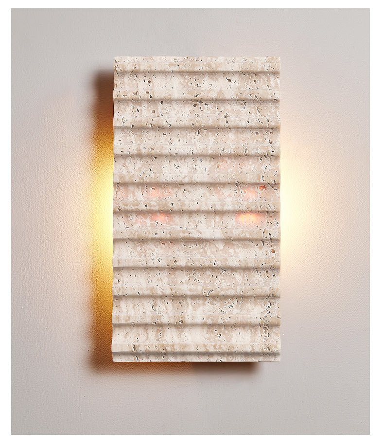Noriora travertin Ribbed wandlamp