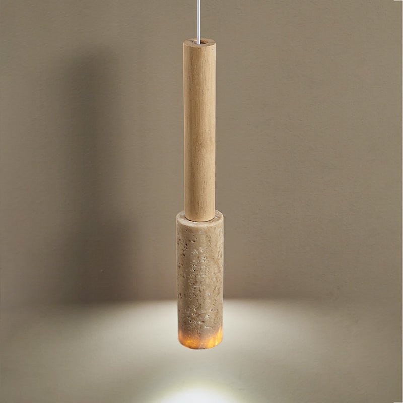 Mercer hanglamp met geel travertinstok