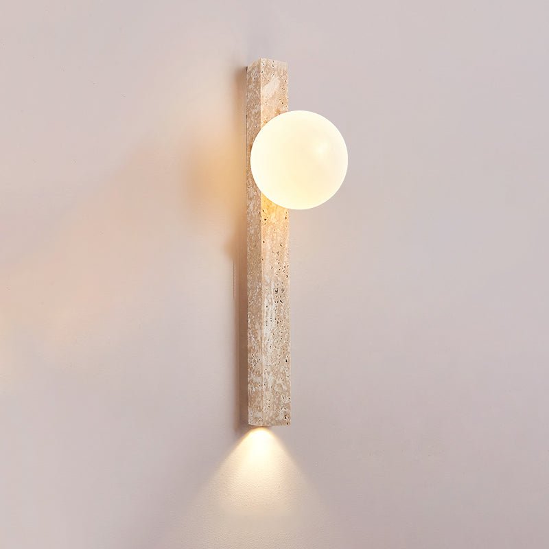 Elian wandlamp met geel travertinplaat