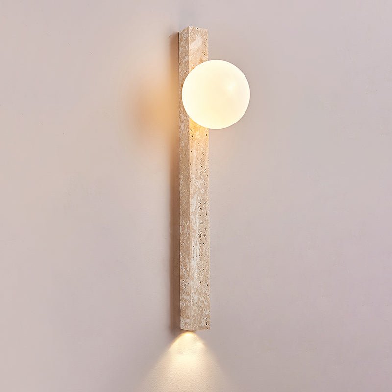 Elian wandlamp met geel travertinplaat