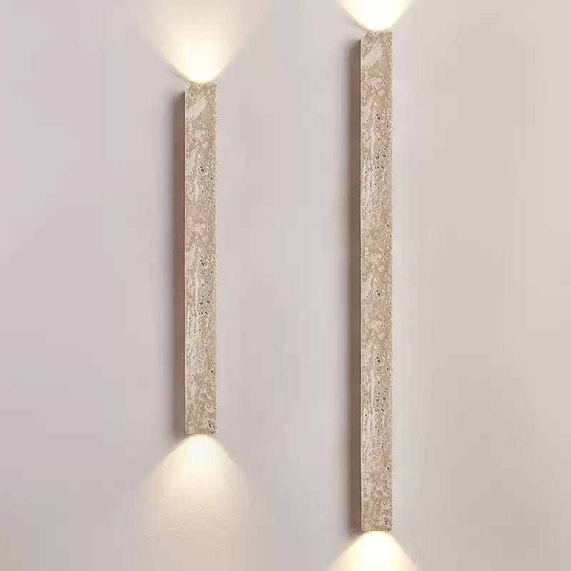 Elian wandlamp met geel travertinplaat