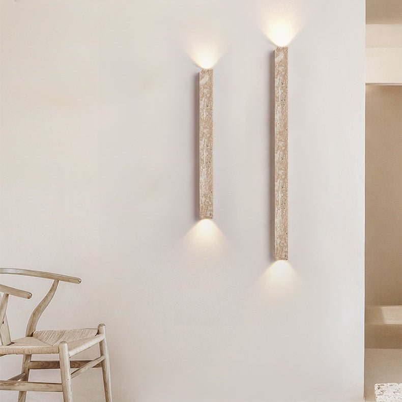 Elian wandlamp met geel travertinplaat
