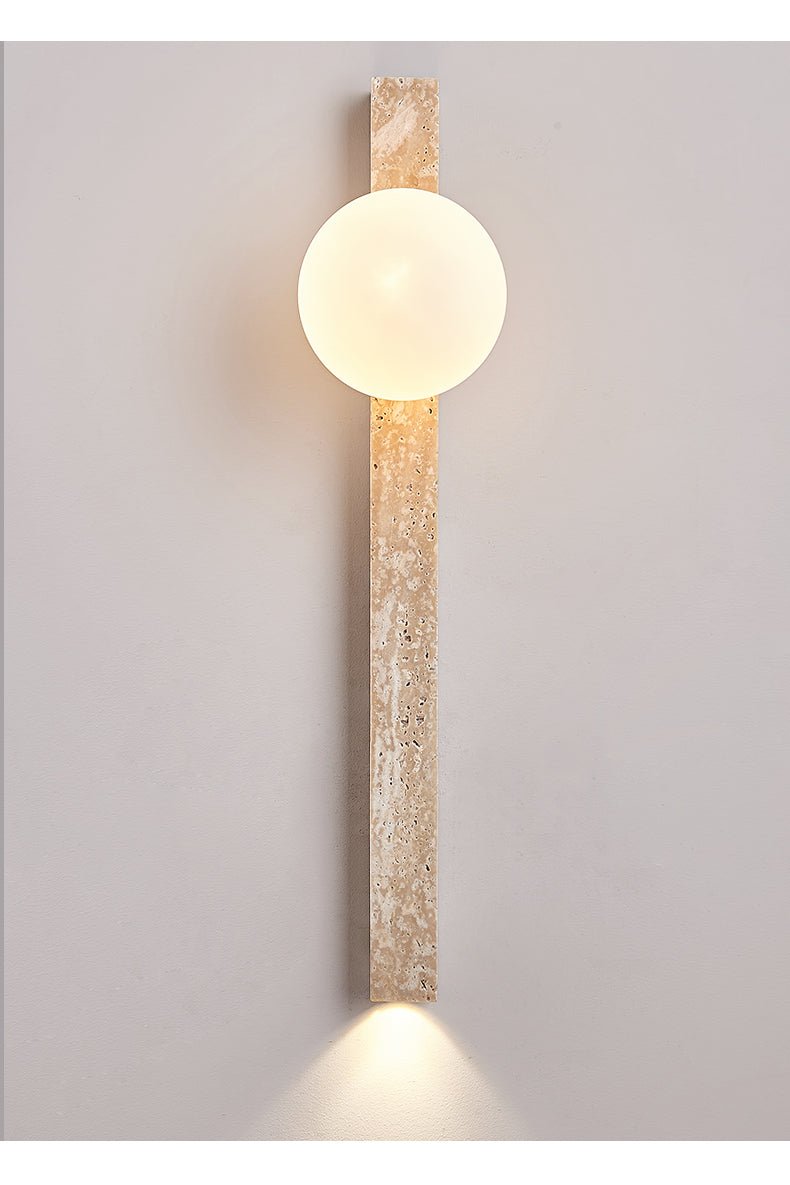 Elian wandlamp met geel travertinplaat