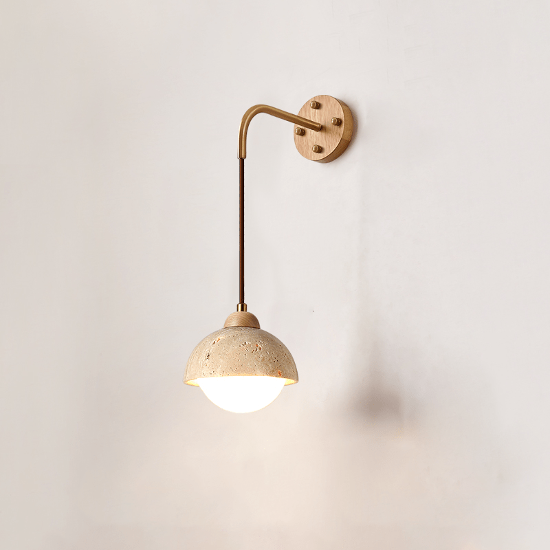travertin wandlamp met zwenkarm