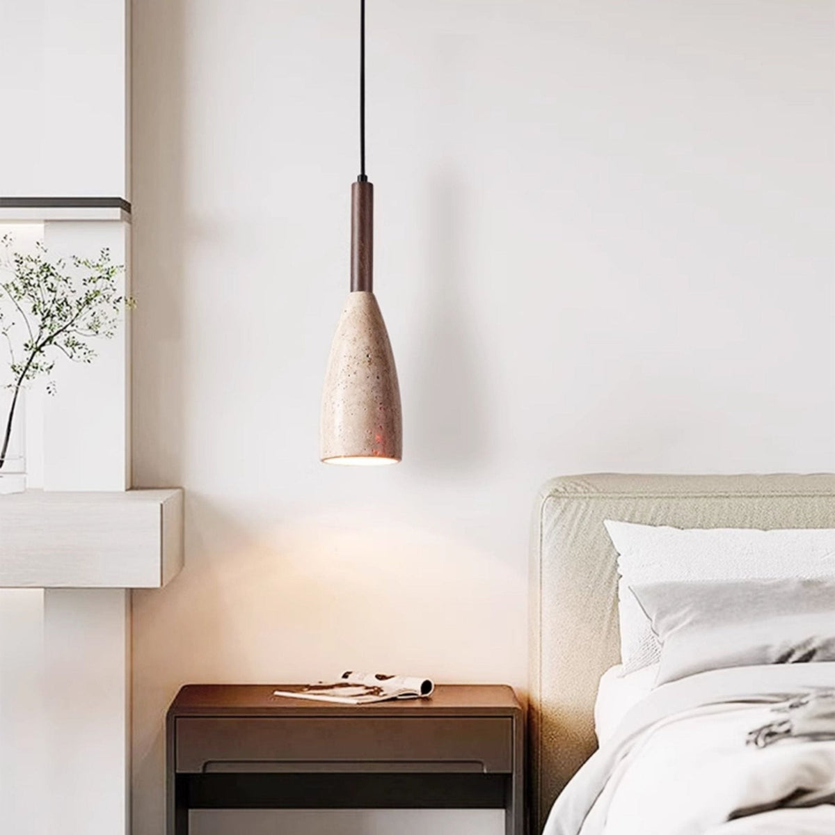 Nerian travertin traanvormige hanglamp