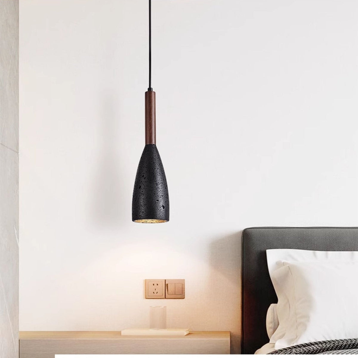 Nerian travertin traanvormige hanglamp