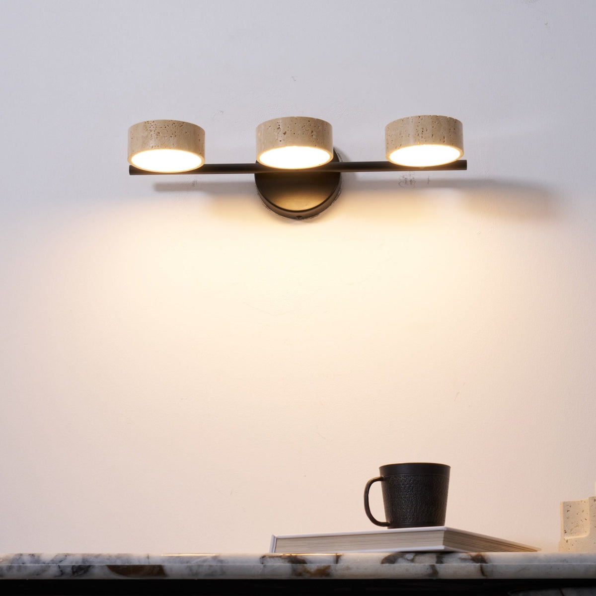 Ceshair meerkoppige travertin wastafelverlichting