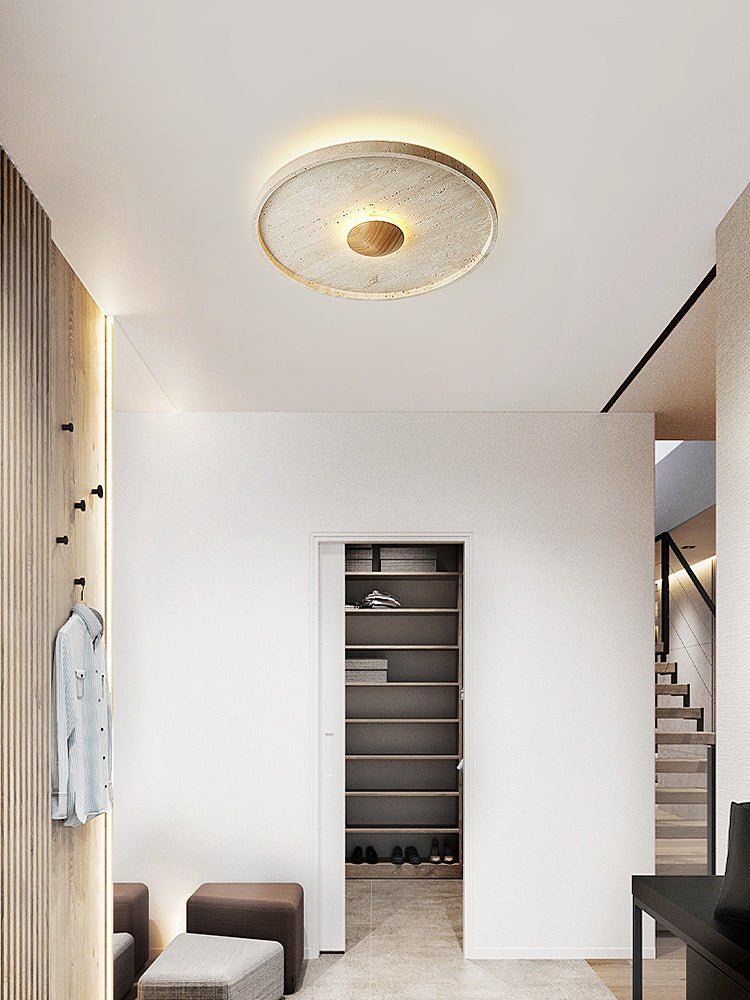 Gino Geel Travertin Halo Plafondlamp Wandlamp