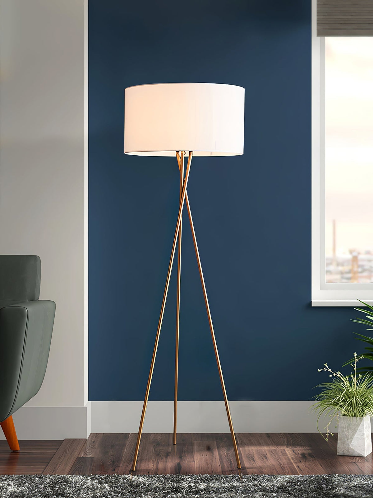 Zander Minimalistische vloerlamp van stof