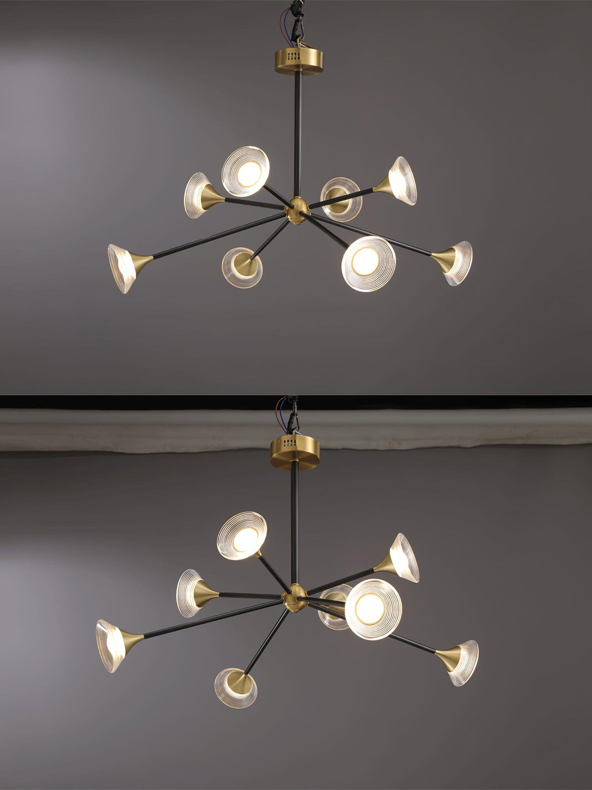 Myzoraris Mid Century Modern glas kroonluchter