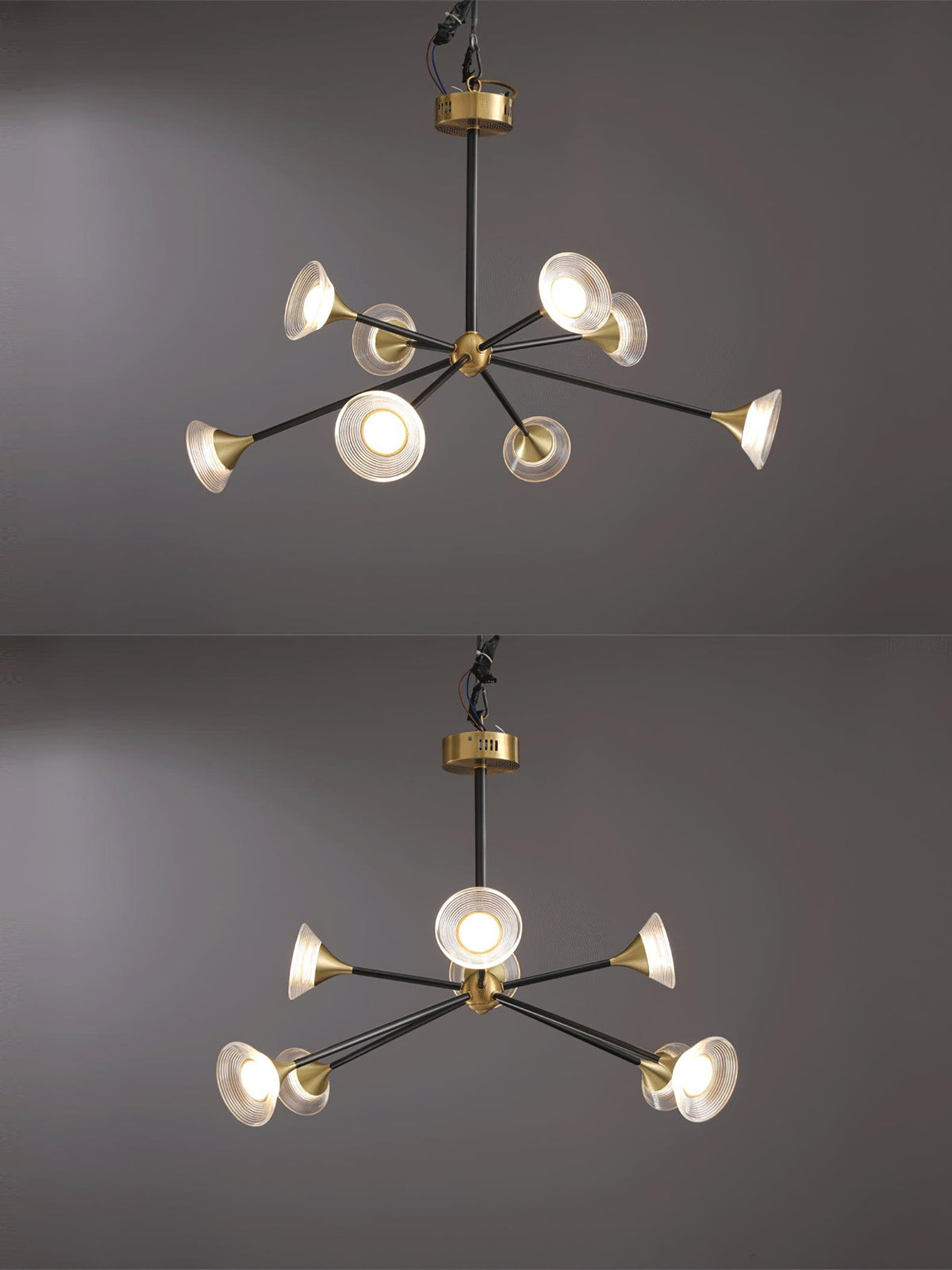 Myzoraris Mid Century Modern glas kroonluchter